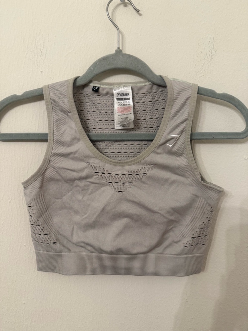 Gymshark Light Gray Seamless Crop Sports Bra